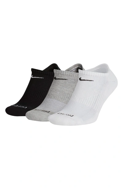 Nike Dry 3-pack Everyday Plus No Show Socks In Grey