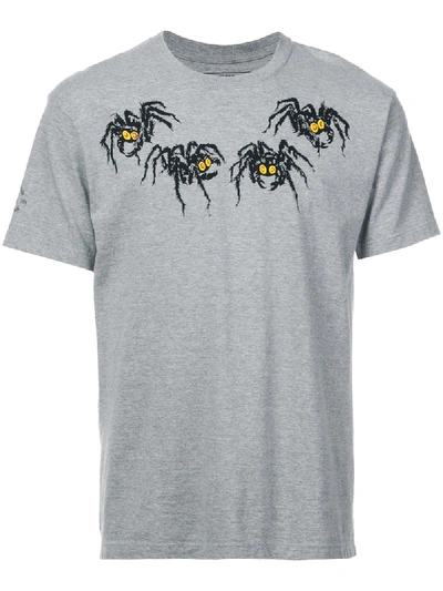 Neighborhood Spider Print T-shirt In Grey