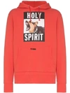 Neighborhood X Cali Holy Spirit And Dog Printed Cotton Hoodie In Red