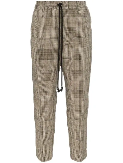 Song For The Mute Check Cotton Lounge Trousers In Neutrals