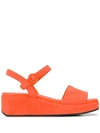 Camper Misia Flatform Sandals In Orange