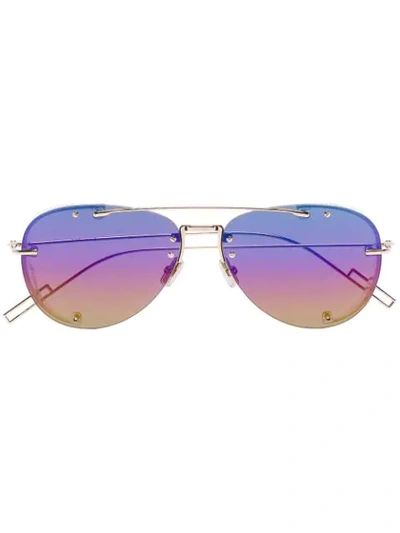 Dior Purple Chroma1 Metal Sunglasses In Gold