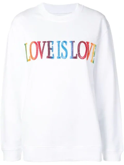 Alberta Ferretti 'love Is Love' Sweatshirt In White