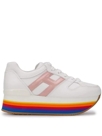 Hogan Platform Sole Sneakers In White