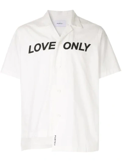 Ports V Slogan Shirt In White
