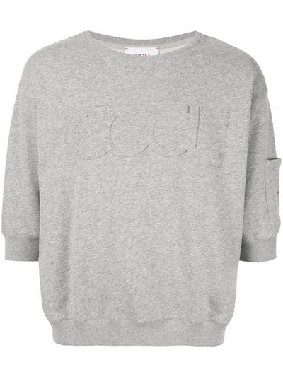 Ports V Embroidered Sweater In Grey