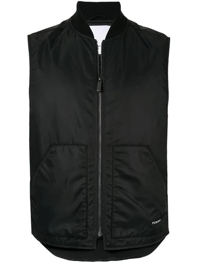 Ports V Slogan Gilet In Black