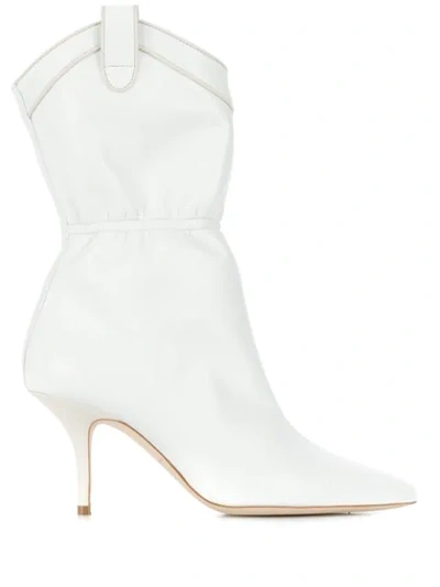 Malone Souliers Stiletto Cowboy Boots In White