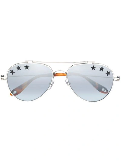 Givenchy Star Aviator Sunglasses In Silver