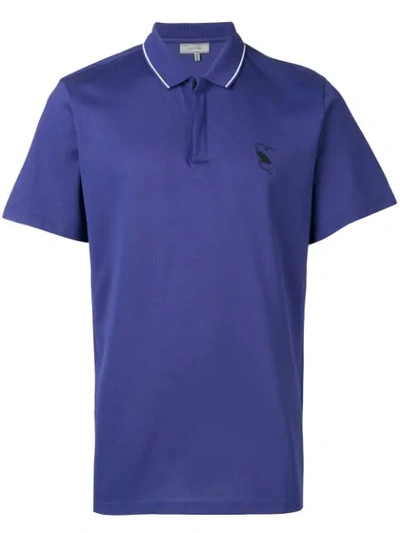 Lanvin Embroidered Polo Shirt In Purple