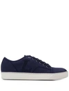 Lanvin Perforated Logo Sneakers In Blue