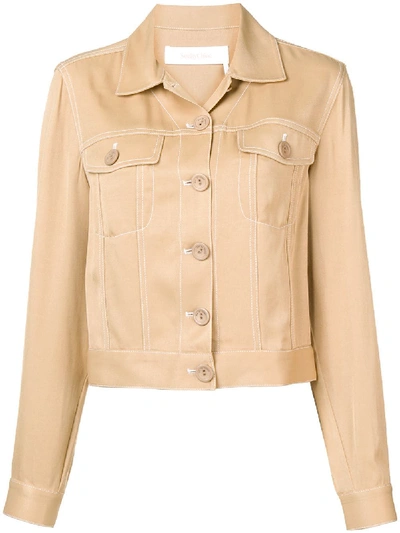 See By Chloé Contrast Stitch Jacket In Neutrals