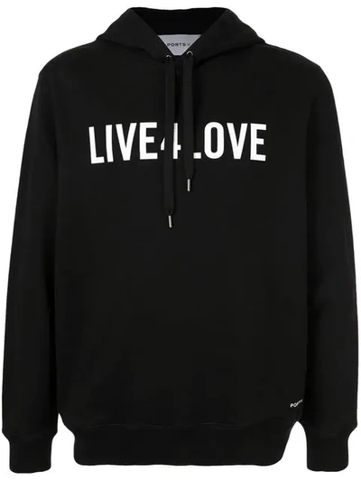 Ports V Slogan Hoodie In Black