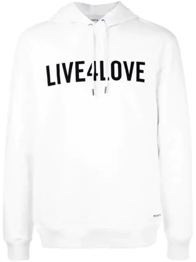 Ports V Slogan Hoodie In White