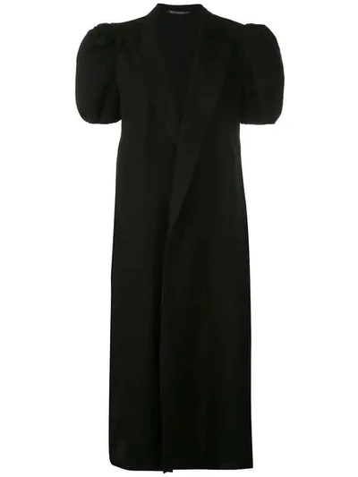 Yohji Yamamoto Puff Sleeves Coat In Black