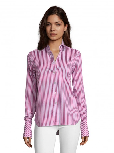 Robert Graham Women's Priscilla Magenta Stripe Shirt In Magenta Size: S By