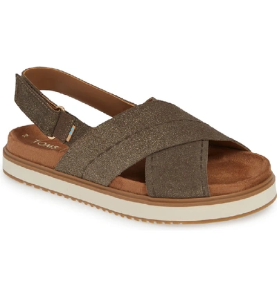 Toms Marisa Sandal In Dusty Gold Star Suede