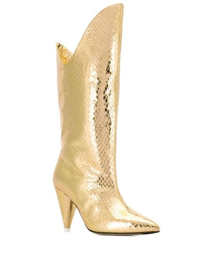 Attico Betta Metallic Boots In Gold