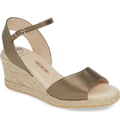 Amalfi By Rangoni Leonardo Espadrille Wedge Sandal In Pewter Leather