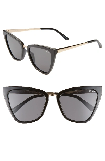 Quay X Jlo Reina 51mm Cat Eye Sunglasses - Black / Smoke