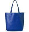Shinola Medium Leather Shopper Tote - Blue In Capri/cognac