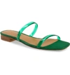 Jaggar Transparent Strap Slide Sandal In Emerald