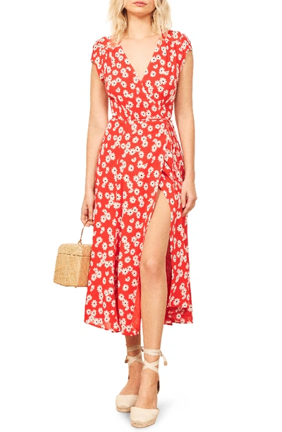 reformation carina dress green Rent The Selia Green Linen Dress By Reformation main image 1