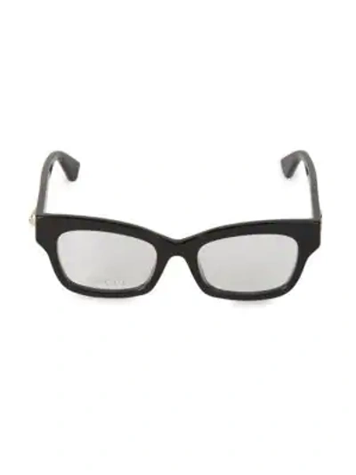 Gucci 50mm Rectangular Optical Glasses In Black