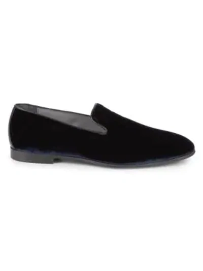 To Boot New York Lucca Velvet Loafers In Blue