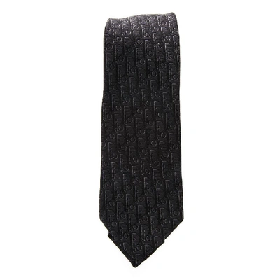 Dior Homme All Over Logo Tie In Grey
