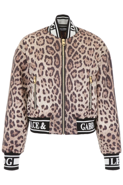 Dolce & Gabbana Leopard-printed Bomber Jacket In Leo New