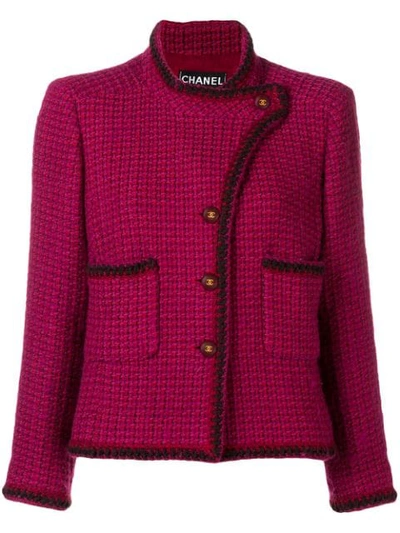 Pre-owned Chanel 2001's Knitted Jacket In Purple