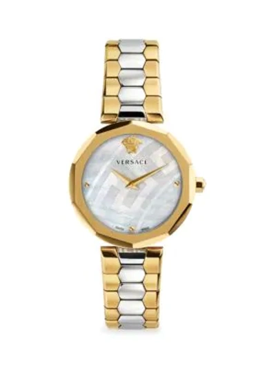 Versace Idyia Two-tone Stainless Steel & Mother-of-pearl Bracelet Watch In Nocolor