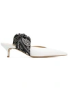 Gia Couture 35mm Silk Bandana & Leather Mules In White
