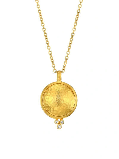 Gurhan Amulet 24k Yellow Gold, 22k Yellow Gold, 18k Yellow Gold & Diamond Pendant Necklace