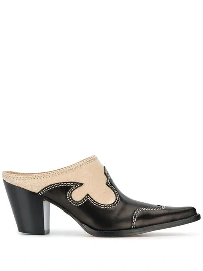Maryam Nassir Zadeh Heeled Mules With A Brogue Design In Black