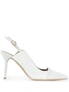 Malone Souliers Pointed Toe Pumps In White