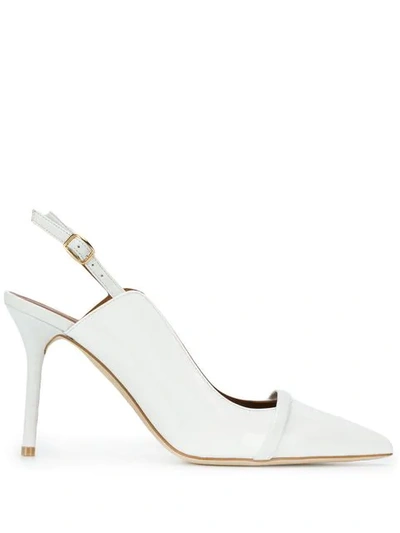 Malone Souliers Pointed Toe Pumps In White