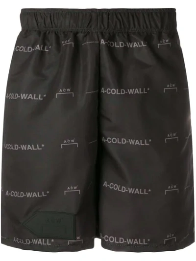 A-cold-wall* Logo Pattern Bermuda Shorts In Black