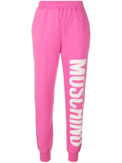 Moschino Logo Print Track Trousers In Pink