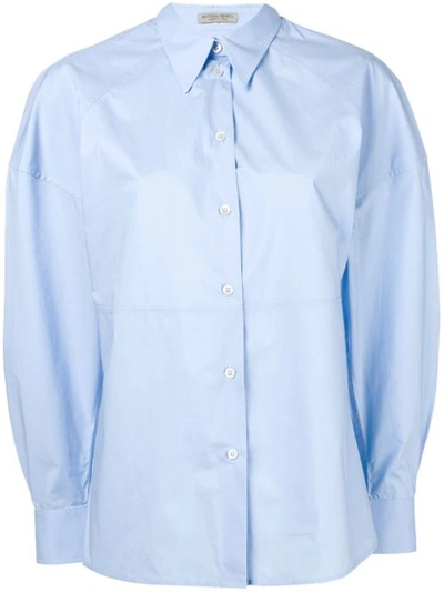 Bottega Veneta Chambray Button-front Long-sleeve Shirt In Blue
