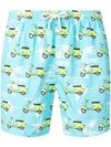 Mc2 Saint Barth Scooter Print Swim Shorts In Blue