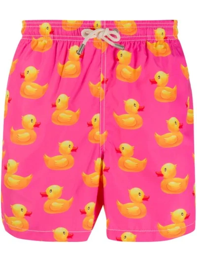 Mc2 Saint Barth Duck Print Swim Shorts In Pink