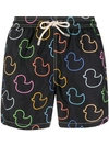 Mc2 Saint Barth Duck Print Swim Shorts In Black