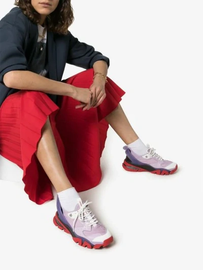 Calvin Klein 205w39nyc Back Snap Detail Sneakers In Purple