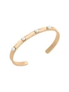 Majorica Circle White Round Faux Pearl & Stainless Steel Bangle In Gold