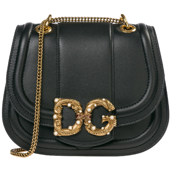 Dolce & Gabbana Dg Amore Shoulder Bag In Black ModeSens
