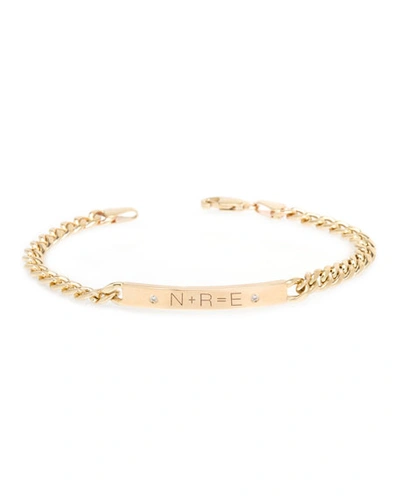 Zoë Chicco Personalized 14k Medium Curb-chain Id Bracelet In Gold