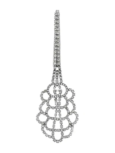 Gucci Silver Crystal Drop Detail Hairclip In Metallic