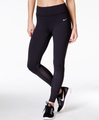 Nike Dri-fit Nylon Stretch Running Leggings, Black In Black/reflective ...